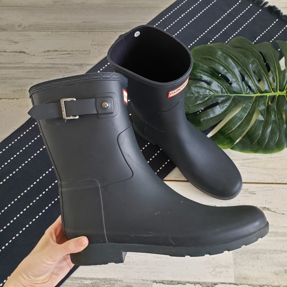 Hunter| Orginal Refined Slim Fit Short Boots Green Size 10